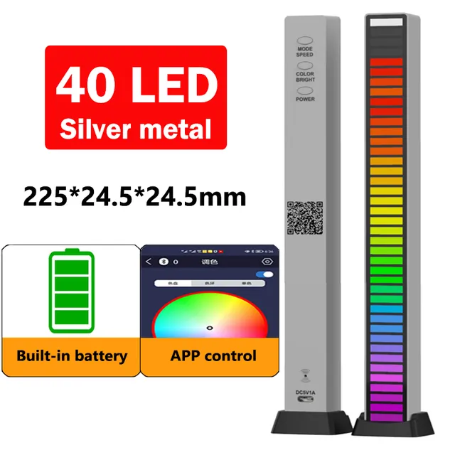 40LED Silver Battery